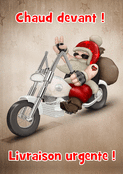 P&egrave;re No&euml;l sur sa moto : en route pour les f&ecirc;tes !